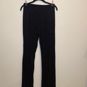 Velvet striped flared bottom pants